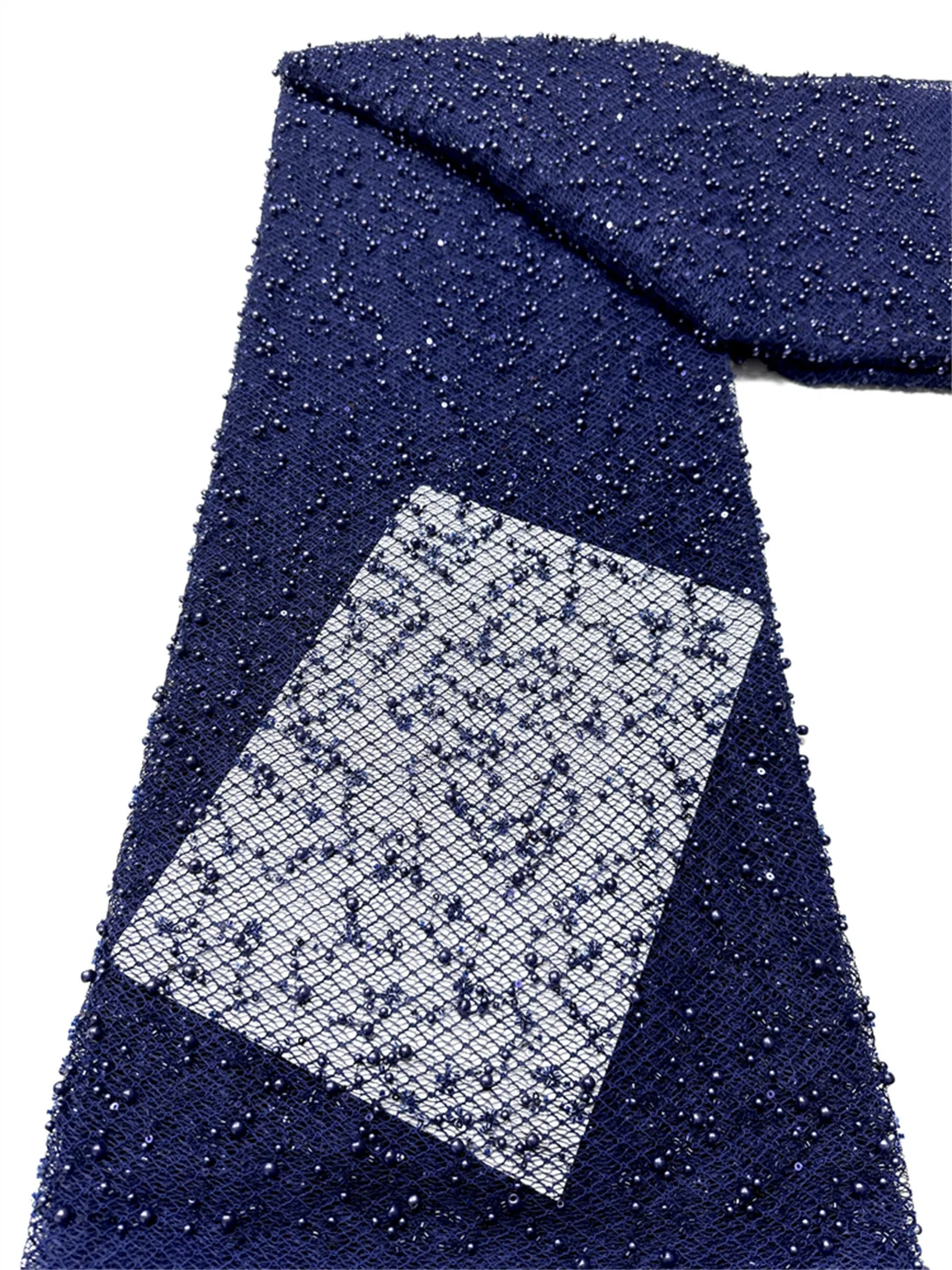 

Африканское кружево с вышивкой пайетками и бисером 2026: Роскошная темно-синяя французская ткань для свадебных и праздничных платьев