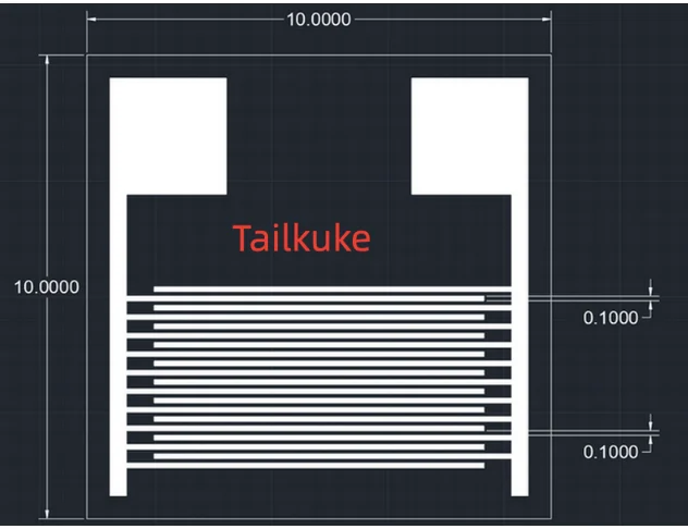 

100um flexible PET interdigital electrode capacitor array gas biohumidity sensor chip