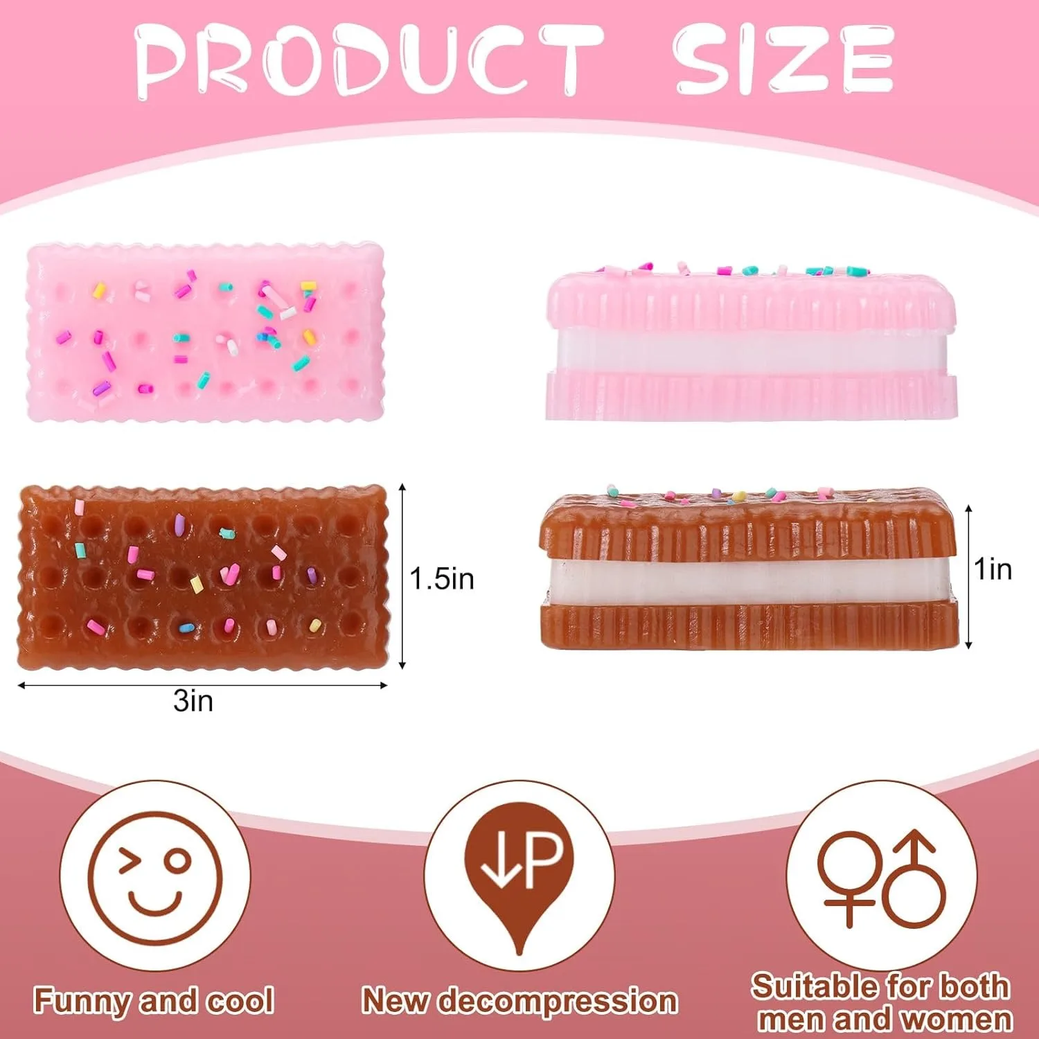 2個入り シリコン製 ストレス解消 スクイーズクッキー スクイーズ フィジェットトイ 超ソフト 握って遊べるおもちゃ 楽しい 減圧玩具