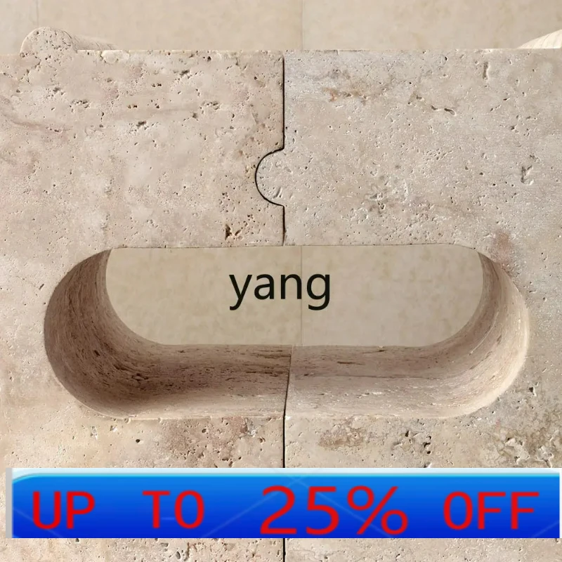 Lhh simple splicing natural travertine porch table art display stand marble