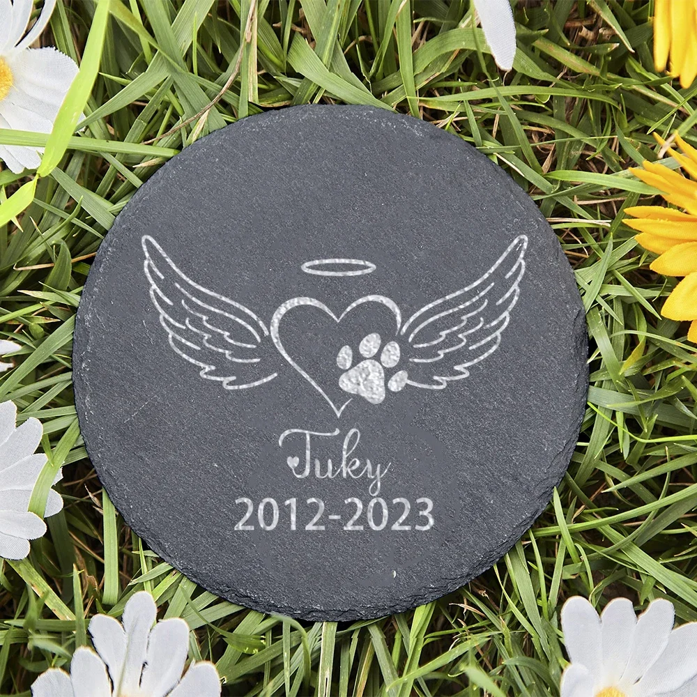 Personalized Pet Memorial Stone Custom Dogs Name of Death Personalized Pet Loss Gifts Dog Grave Marker Plaque Tombstone Custom