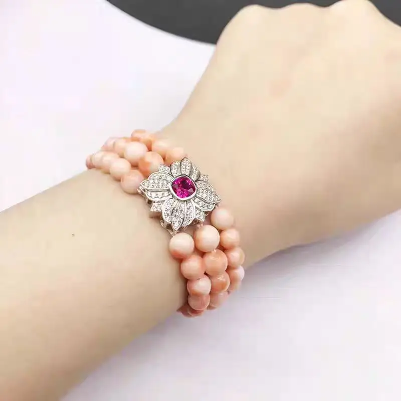 1piece more strings green blue red  zircon square flower clasps/hooks Connector FPPJ FOR DIY Jewelry necklace accessorywholesale