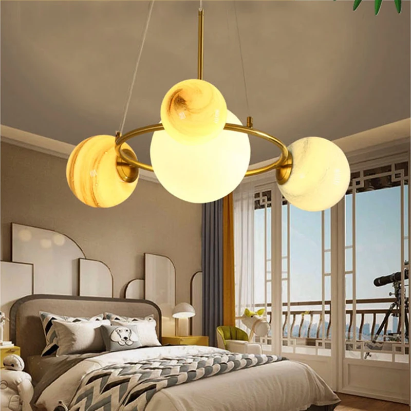 Children\'s Room Chandeliers for Boys Girls Bedroom Planet Lights Nordic Creative Nursery Baby Room Decor Chandelier AC 85 260V