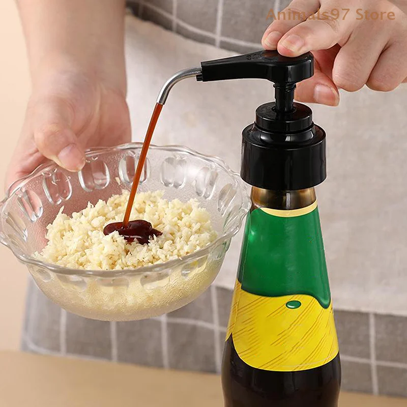 1 Pc Household  Oyster Sauce Bottle Nozzle Pressure Oil  Pumps Push-Type Kitchen Portable Tools Bottles Stopper Dispenser