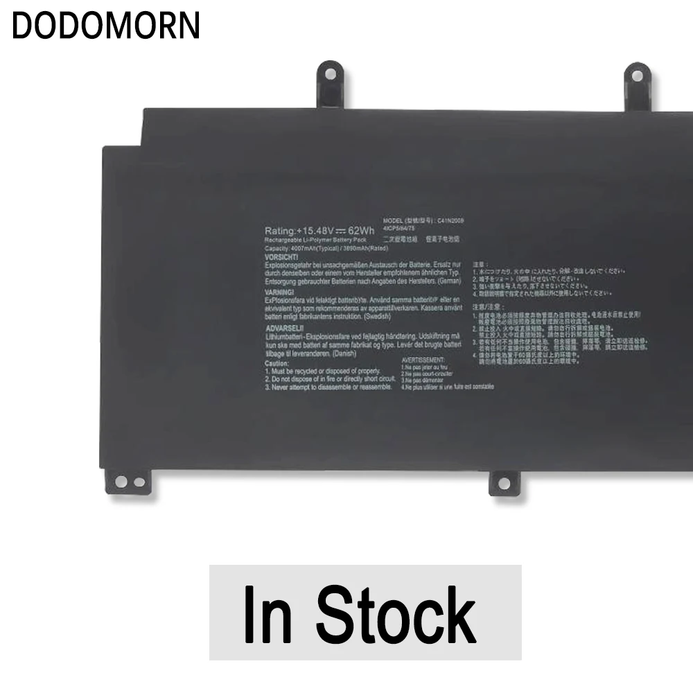 DODOMORN C41N2009 per ASUS ROG Flow X13 GV301 GV301QC muslimexatsg301ra GV301RC PV301QH Series batteria per Laptop 15.48V 62Wh