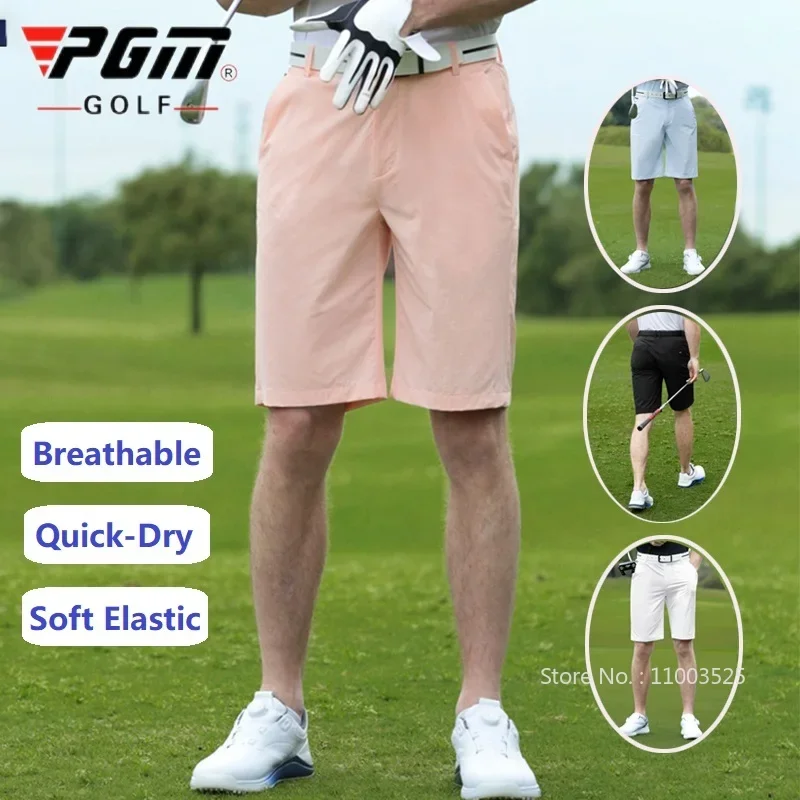 Pgm Golf Heren Shorts Zomer Verfrissende Ademende Sport Short Heren Elastische Sportkleding Snelle Droge Casual Broek Maat 30-38