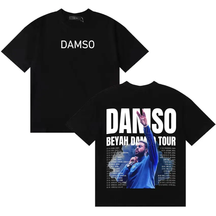 French Singer Damso Beyah 2026 Graphics Album Oversized Hip Hop Short Sleeve T Shirt Mens Women Y2K Cozy Loose Tshrit Streetwear