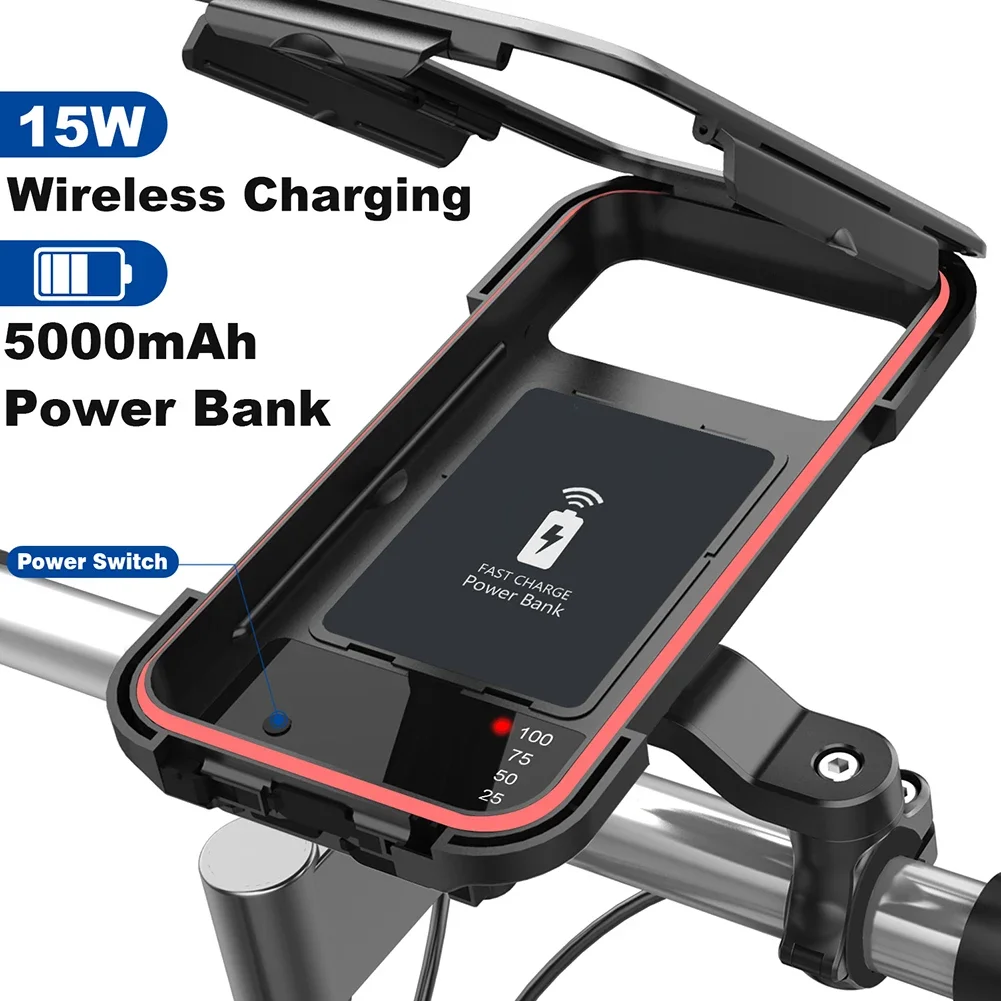 

Waterproof Motorcycle Phone Holder 20W PD Quick Charger 15W Wireless Charger Holder Cradle Bike Mount Stand for iPhone Xiaomi