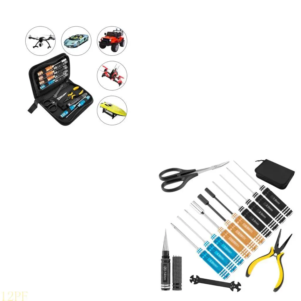 

12PF Steel Rainbow Finish 14 Набор инструментов с коробкой для переноски для сборки модели самолета и ремонта электроники