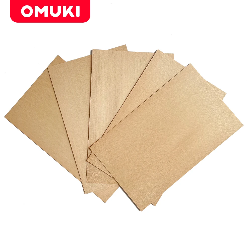 5pcs Natural Ayus Wood Veneer Table Tennis Board DIY Decoration Handmade Panel Carpentry Craft  Size：17*27cm Thickness：0.05cm