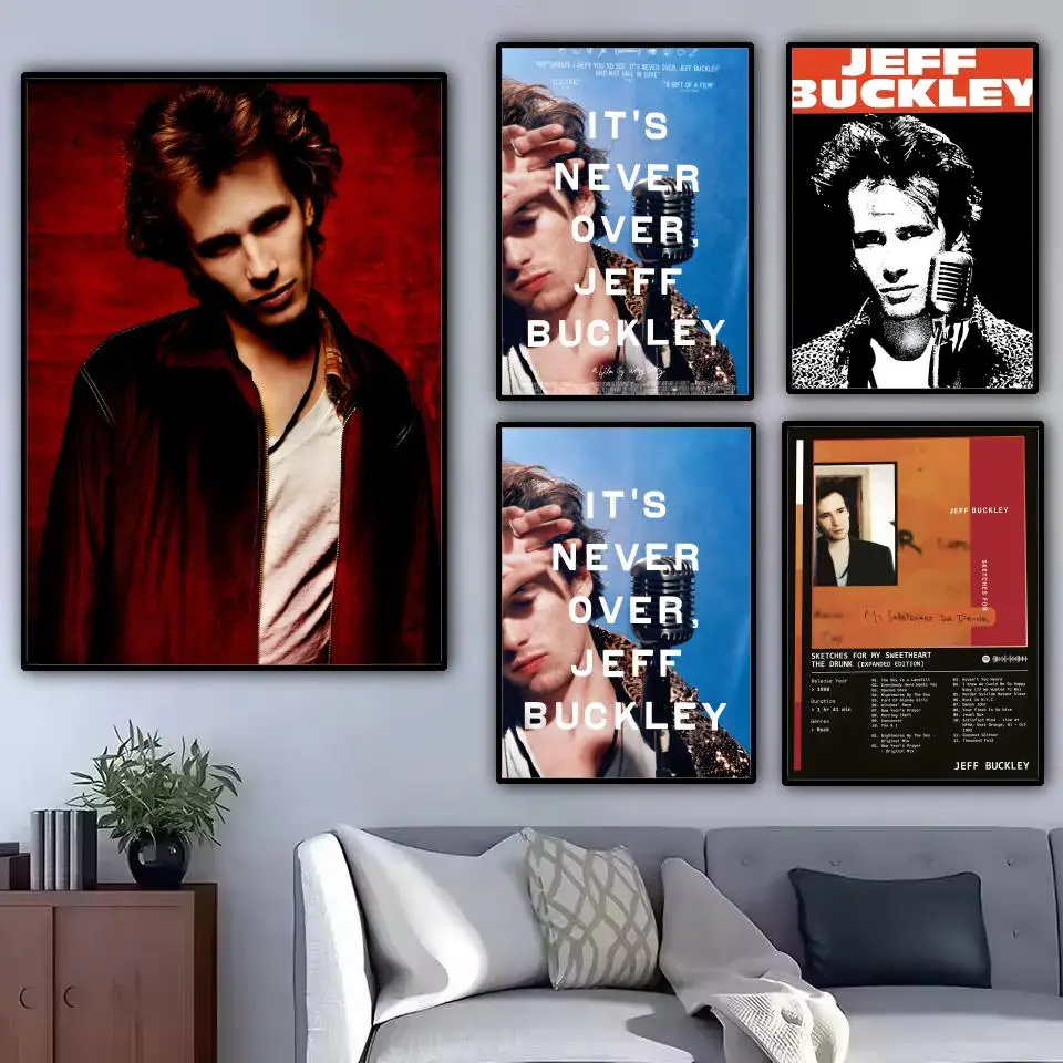 Jeffrey Scott Buckley Singer Painting Calligraphy Canvas Poster: Crease Free Waterproof Durable All Space Wall Decor