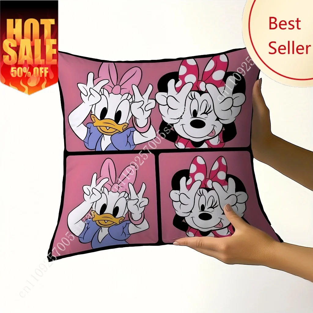

Daisy Minnie Duck Playful Cute BFF Moment Pillowcase Disney Decoration Child Party Boy Girl Gifts Custom Pillow Case Cover