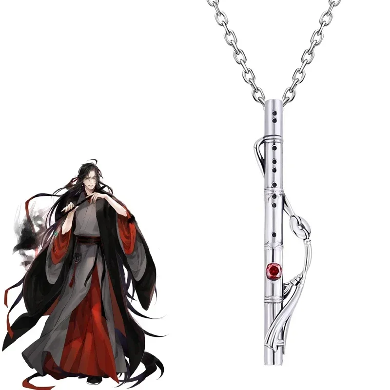 Mo Dao Zu Shi Necklace Grandmaster of Demonic Cultivation Wei Wuxian Lan Wangji Anime Cosplay Cross Flute Pendant Choker Jewelry