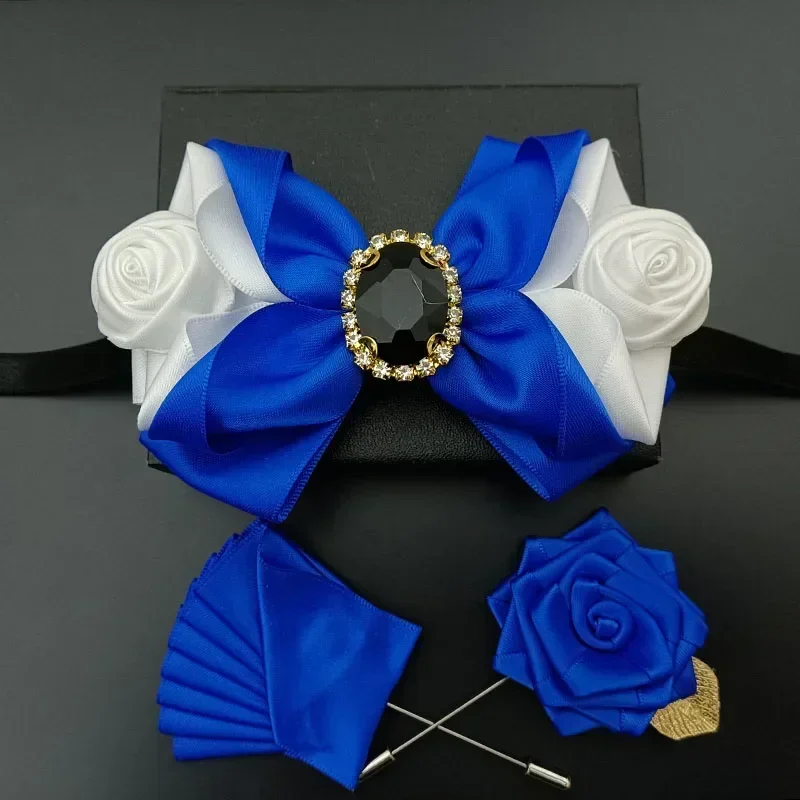 Men\'s Wedding Bow Ties Corsage Sets French British Dress Shirt Accessories Original Design Handmade Jewelry Gifts Bowtie Brooch