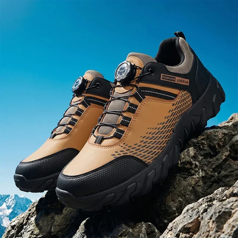 Herren-Wanderschuhe mit Drehverschluss, atmungsaktive Trekking-Sneaker aus Mesh-Material, rutschfeste Outdoor-Schuhe für Berg- und Wanderwege. – Detail 10