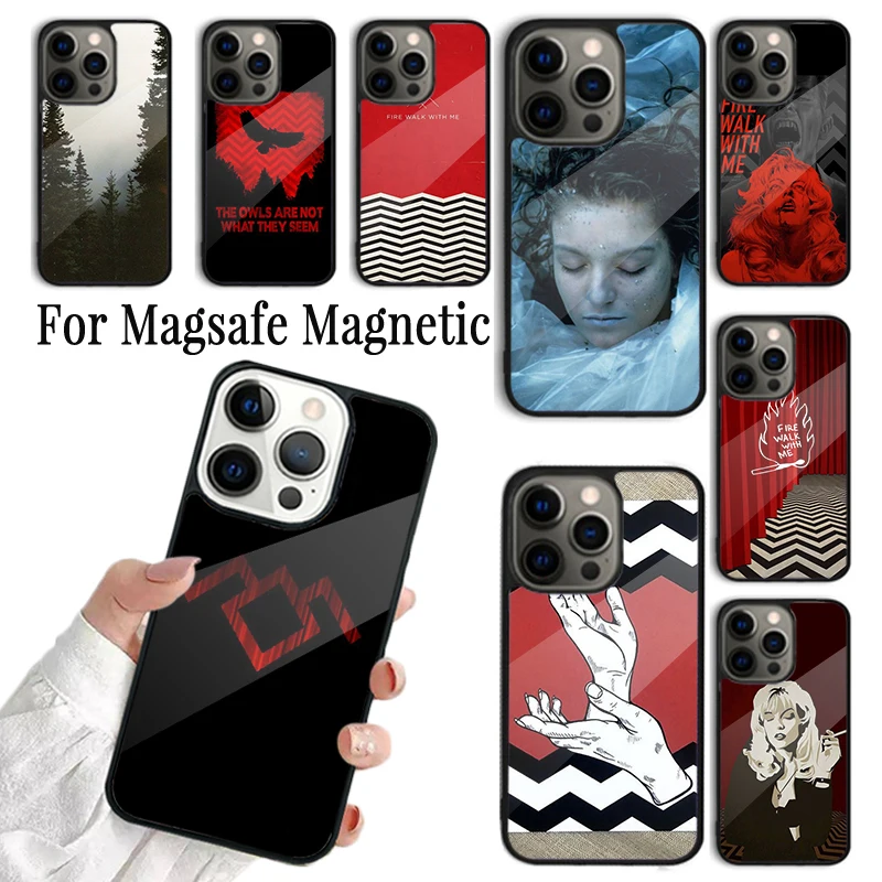 Coque Phone Case For iPhone 16 15 14 13 12 Mini 11 Pro Max Plus Magsafe Magnetic Wireless Charging Cover TWIN PEAKS Art Print