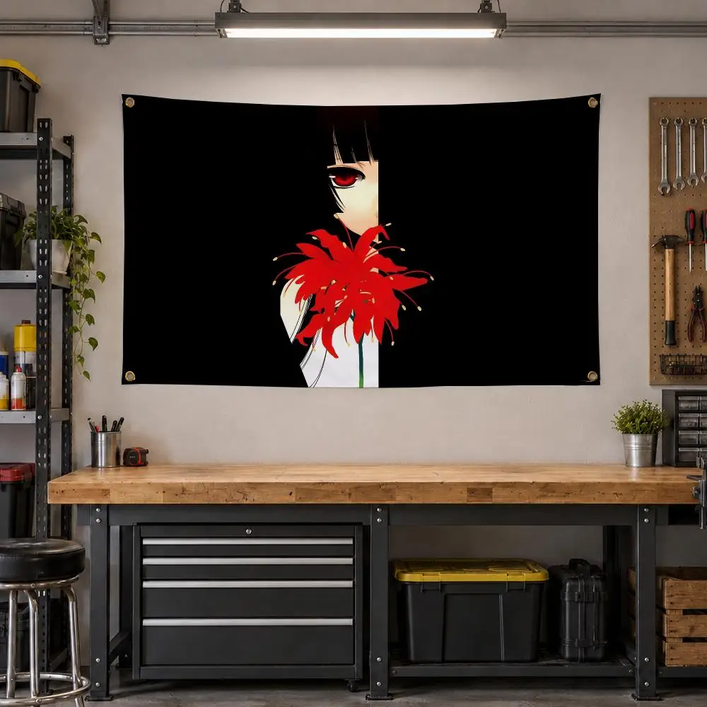 Anime Hell Girl Horror Flags Personalized Banner Flag Room Dorm Camping Picnic Garage Bar Outdoor Wall Decor