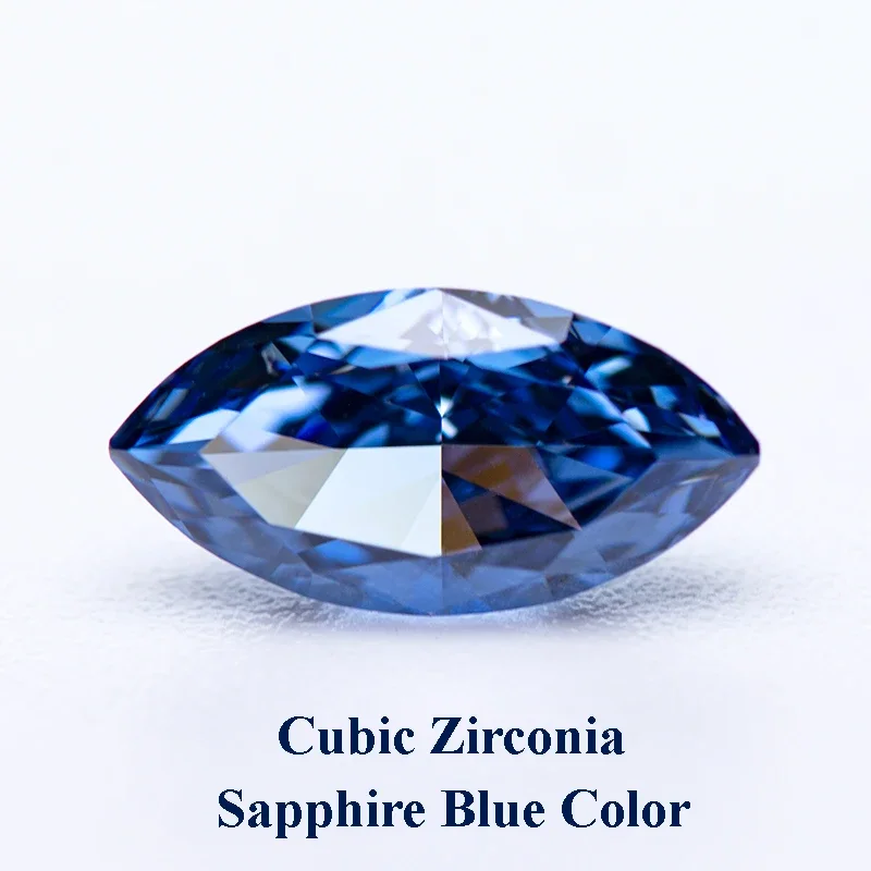 

Cubic Zirconia Crushed Ice Cut Sapphire Blue Color Marquise Shape Charms Beads for Diy Jewelry Making Materials No Certificate