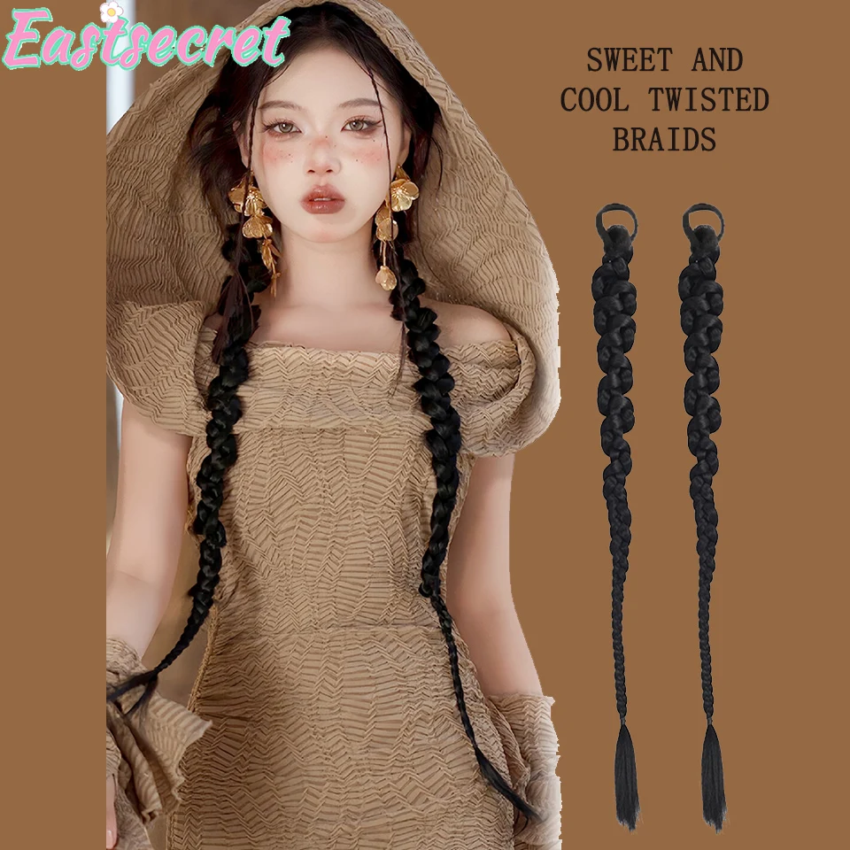 EASTTwist Braid Wig Synthetic Braiding Ponytail Hair Extensions Female Twist Boxing Braid Dirty Braid New Chinese Style Ponytail