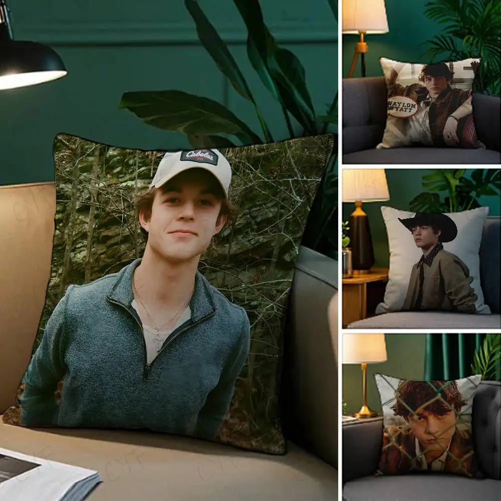 

Hot Singer W-Waylon Wyatt Pillow Case Custom Printed Brushed Fleece Pillow, Baby Skin-Touch, Eco-Friendly Dye-Sublimation Cushio