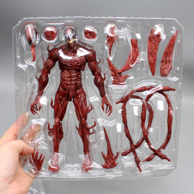 22cm Venom - Microscopic Massacre Action Figure Shf Red Carnage Spider Man Symbiosis Joint Movable Model Desktop Decoration Toys