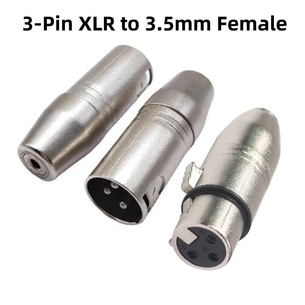 

3-Pin XLR To 3.5mm Female Stereo Audio Connector Microphone Adaptors Coupler XLR 3 Pin Male Plug Converter To 3.5mm Mini Jack