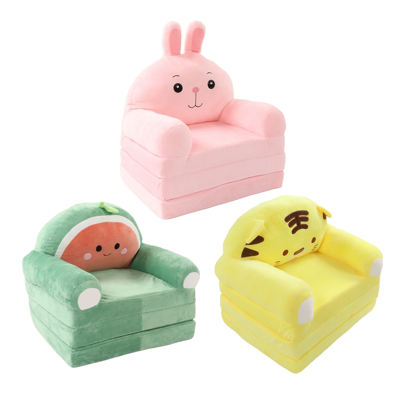 Cartoon Foldable Kids Sofa Kids Foldable Sofa Bed Humanize Washable Wide Armrest Comfortable for Living Room Children Foldable