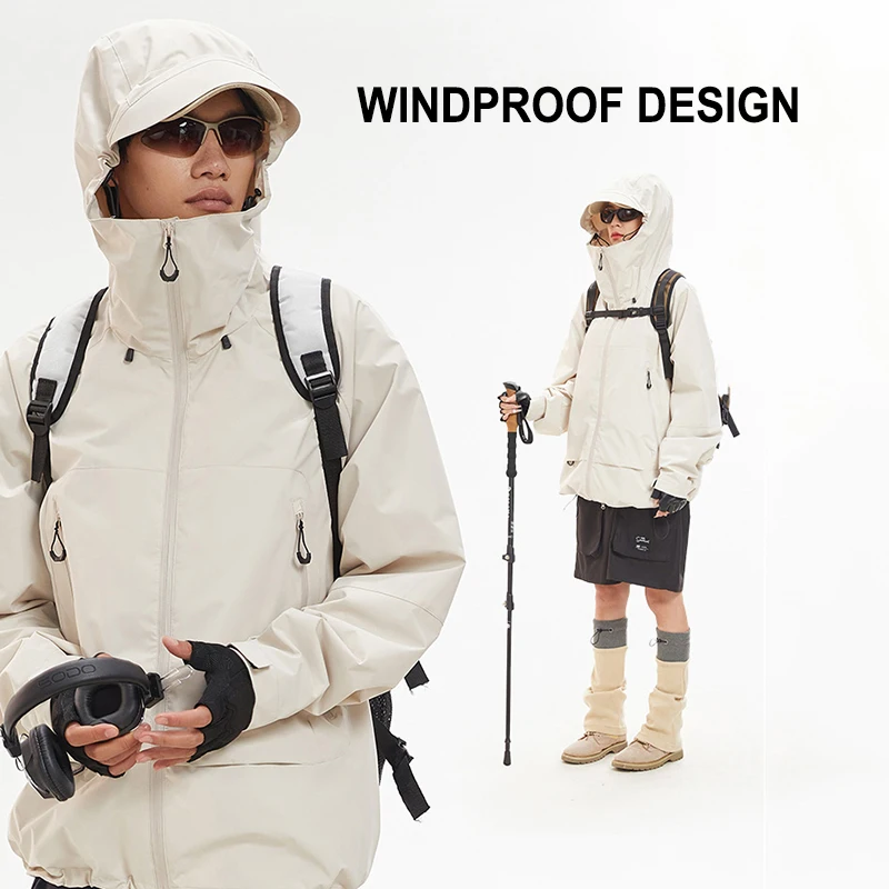 Men's Women's Waterproof Hiking Jackets Spring Autumn Windproof Camping Windbreaker Women Fishing Trekking Running Jacket Unisex