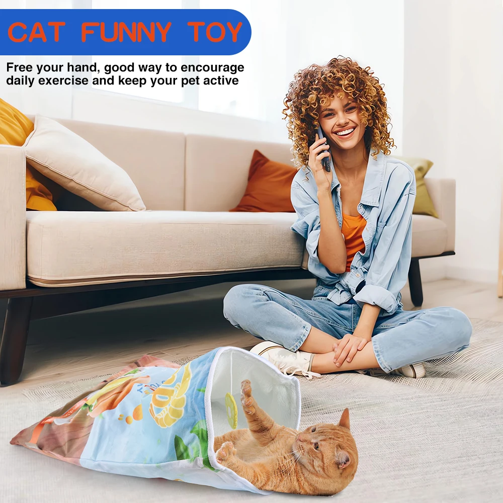 6 Halloween Gourmet Muster Designs Katzen tunnel Spielzeug, Katze Geburtstags geschenk, zusammen klappbare interaktive Katze Drill Bag Haustier Spielzeug – Detail 2