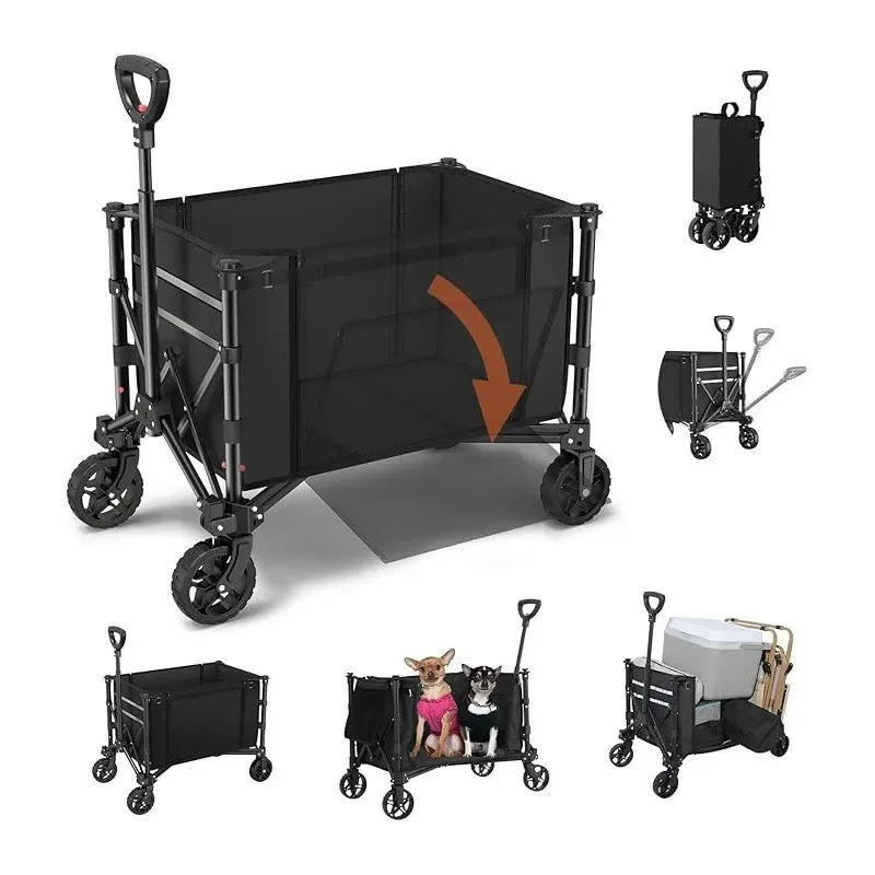 Outdoor folding cart new strong load oversized pole stall picnic shopping portable camp trailer camper