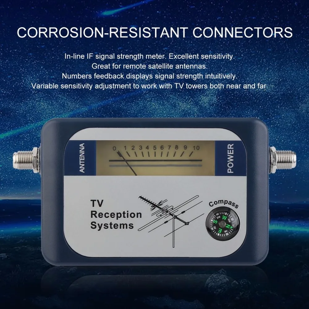 

Hot Digital Aerial DVB-T Finder Terrestrial TV Antenna Signal Power Strength Meter Pointer TV Reception Systems With Compass
