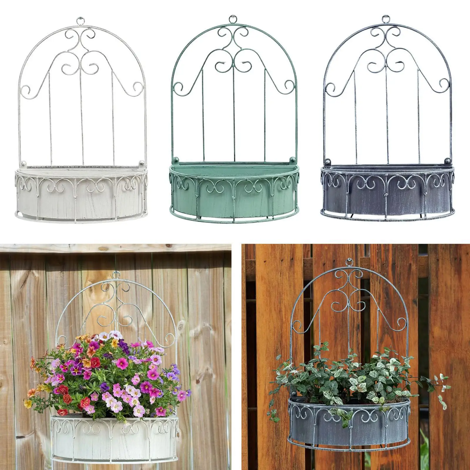 زارع مثبت على الحائط قابل للفصل للاستخدام الداخلي والخارجي صندوق زهور معلق #4