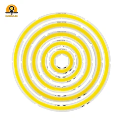 Fonte de luz cob com olhos de anjo, 2w-12w, formato anual, 12v dc, 20mm-120mm, anel, chip led, fonte de luz branca quente e fria para lâmpada de carro diy