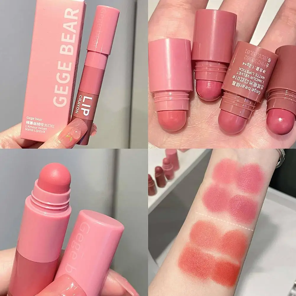 4 In 1 Multicolour Nude Velvet Matte Crayon Lipstick Lipstick Pencil Makeup Cup Sexy Red Lip Non-stick Pen Lips Cosmetic Ti K5M5