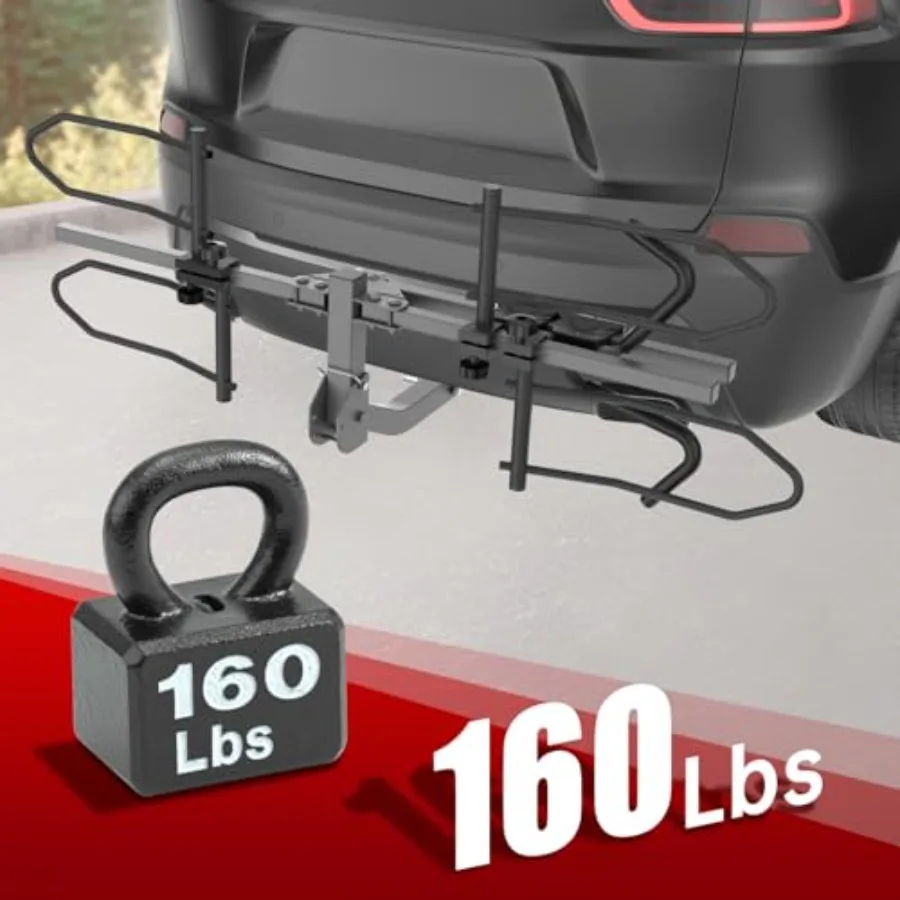 رف دراجة عالي التحمل للسيارة وسيارات الدفع الرباعي مع توافق وصلة 2 بوصة مثالي للشاحنات وRVs يدعم ما يصل إلى 160 رطل مصمم لـ ebi #6