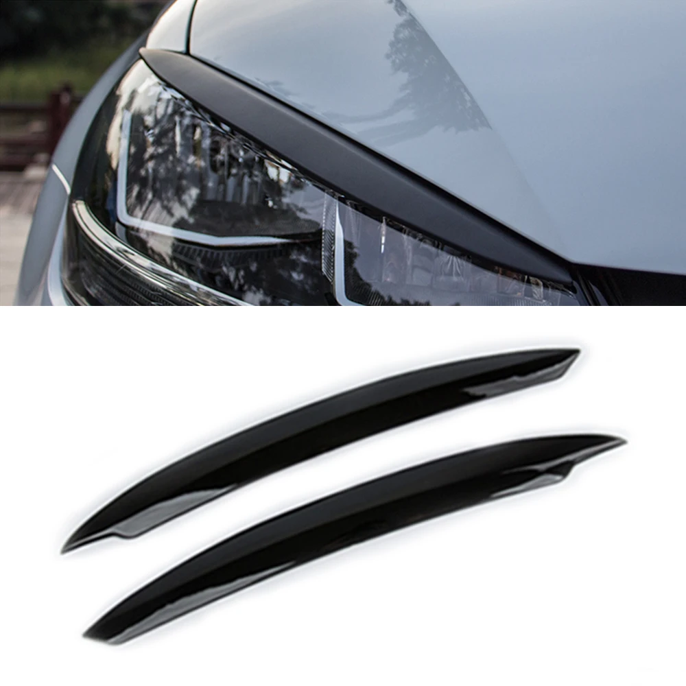 

For Volkswagen VW Golf 7 VII GTI GTD R MK7 2013-2017 Headlight Eyebrow Headlamp Eyelid Trim Front Head Light Lamp Cover Lid Brow