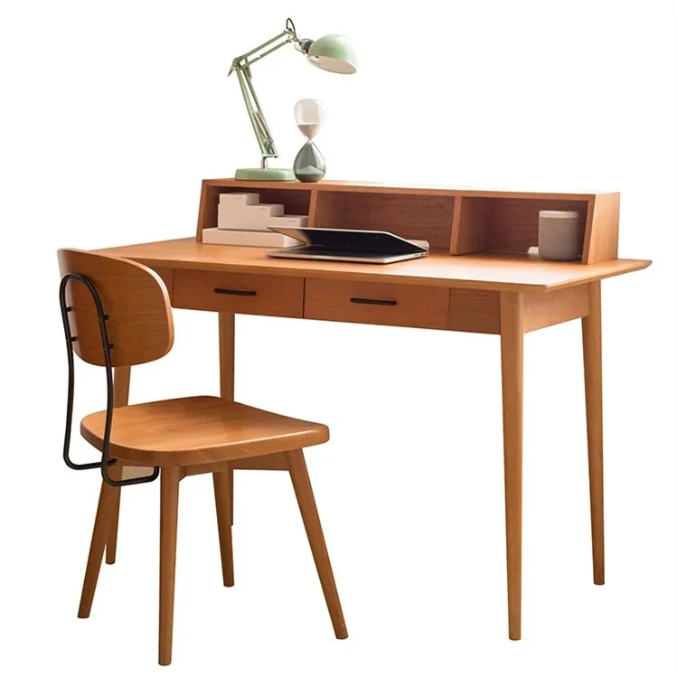 

Скандинавский стол из цельного дерева, небольшой домашний стол для квартиры, учебный стол, простой компьютерный верстак