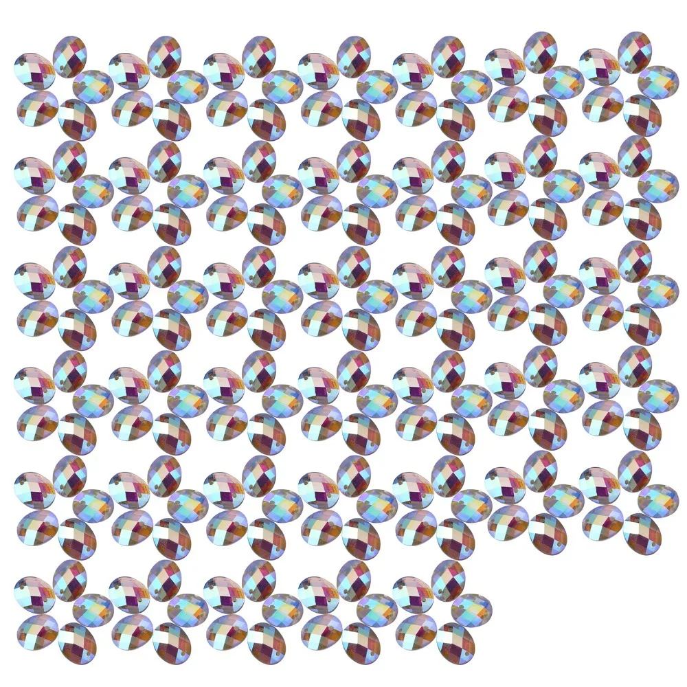

200pcs Shiny Flatback Acrylic Resin Crystal Rectangle Shape Crystal AB Sew On Rhinestones With Hole Sew On Gems Costume Design
