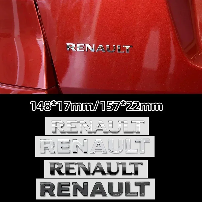 

Glossy Black silvery ABS Sticker Car Rear Trunk Body Emblem For Renault Koleos Duster Megane 2 3 4 Logan Clio Captur Espace RS