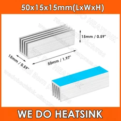 50x15x15mm Aluminum Extruded Heatsink Cooler with pre Thermal Self Adhesive Aluminum Heat sink Electronic Radiators Cooler