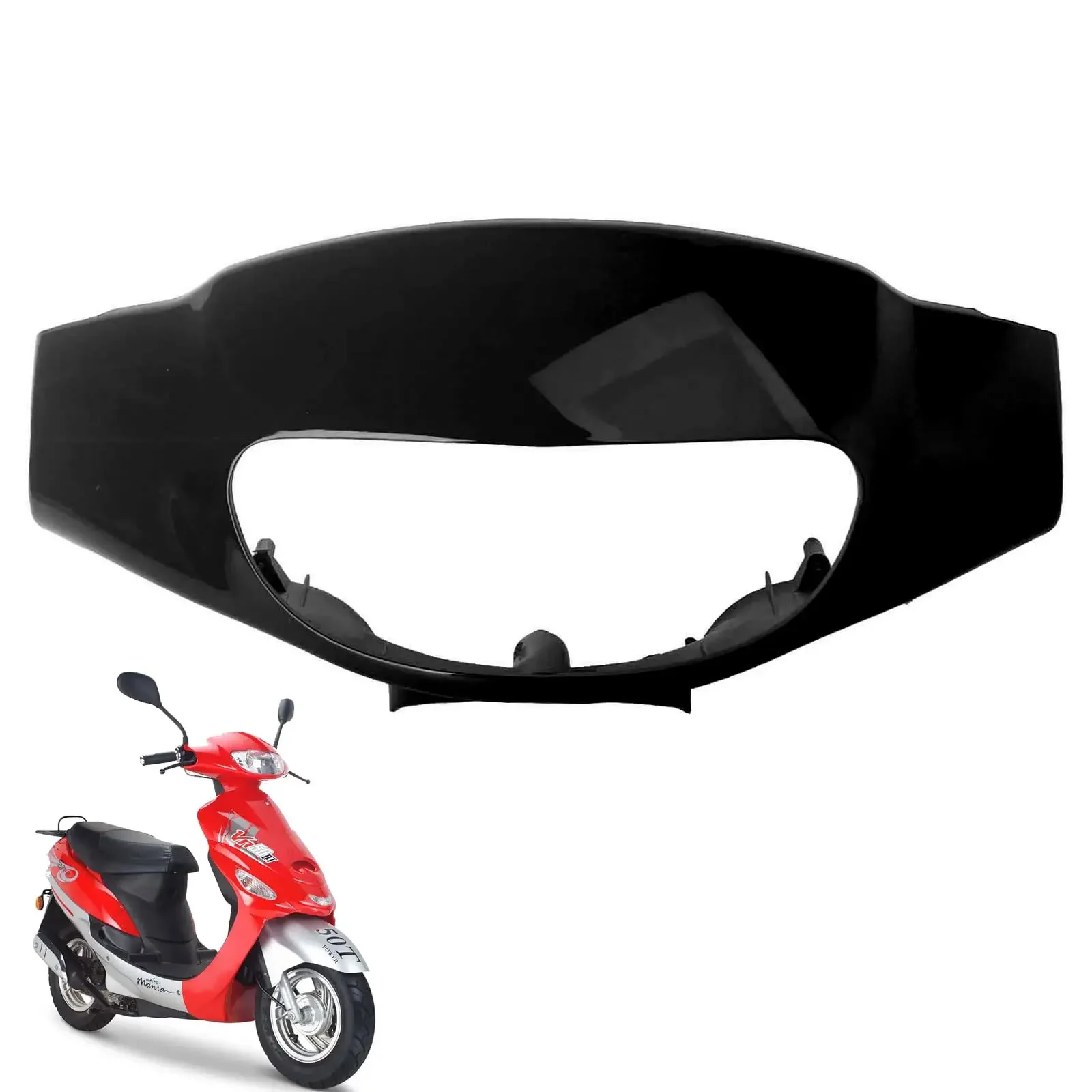 

Minho Black/Red ABS Head Light Headlight Fairing Fit For GY6 Chinese Scooter Taotao 50cc ATM50