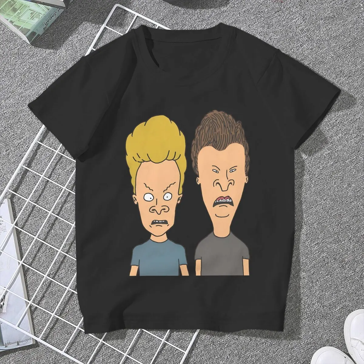 Cartoon Friends TShirt For Girls Beavis and Butt-Head Y2k Tees Harajuku Ladies Polyester T Shirt Basic Graphic