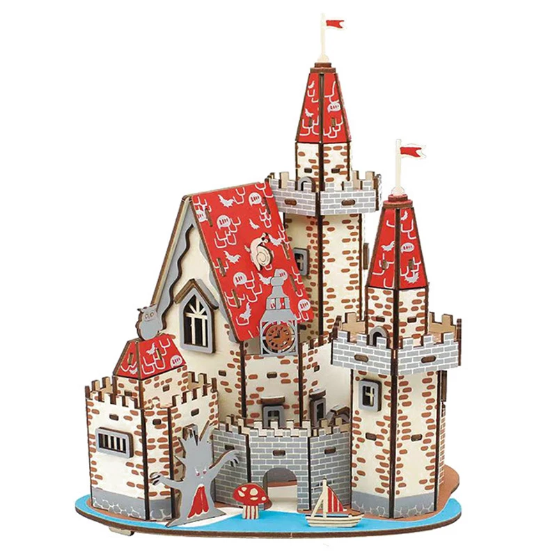 

Paradise Princess Castle 3D Wooden Puzzle Tree House Building Model DIY Wood Jigsaw Toys For Children Girls Home Room Decoration