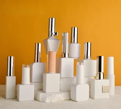 High-Quality Refillable Nail Polish Gel Bottles, Available in 8ml, 10ml, and 15ml Sizes, White Glass Glass Nail Gule Bottles
