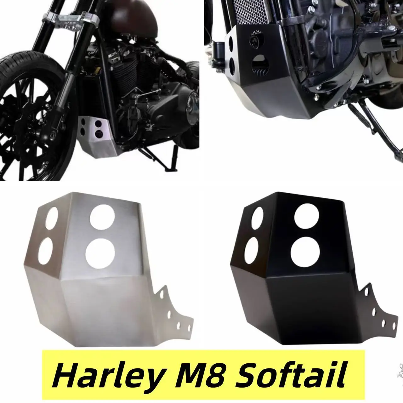 

Motorcycle Chassis Skid Plate Engine Guard Underbody Protector For Harley Softail Low Rider ST Street Bob Heritage Fat Boy 18-25
