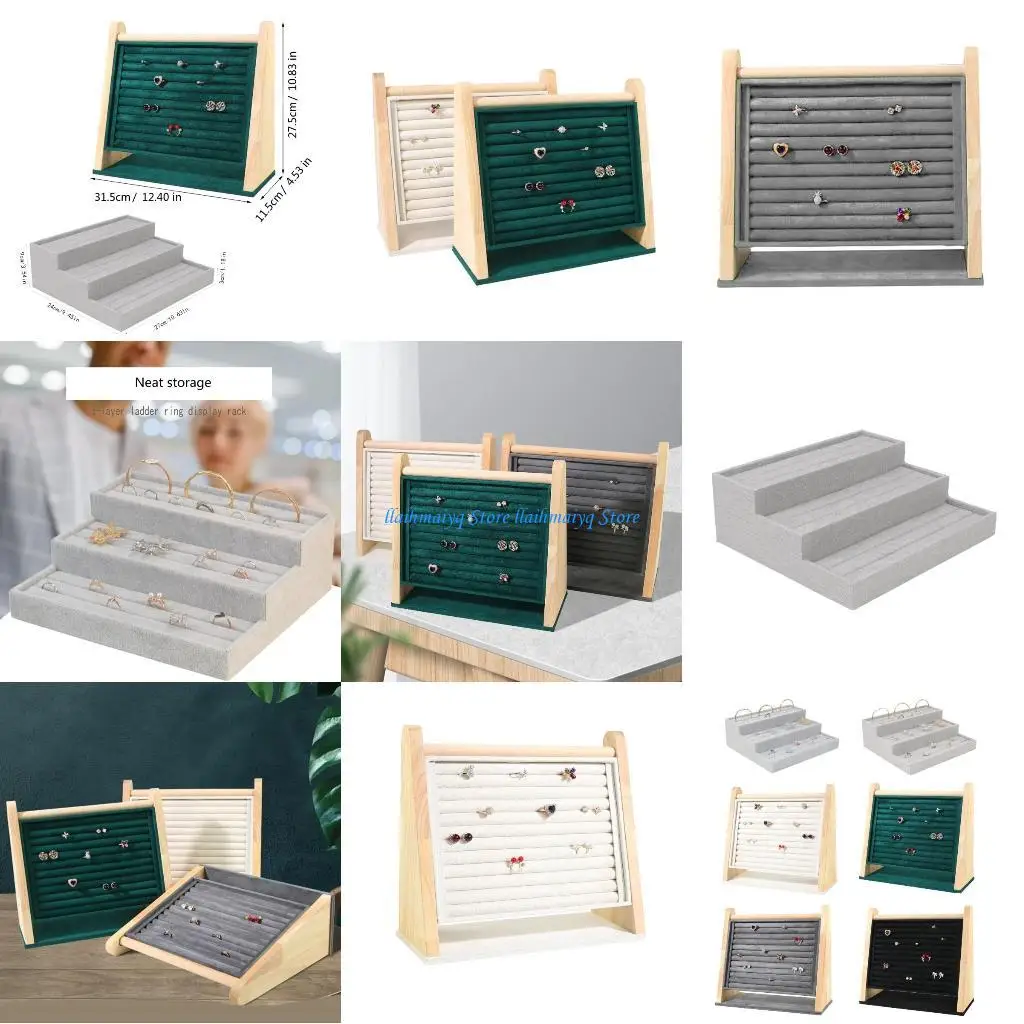 

573B Multi Tiers Jewelry Display Stand Rings Holder for Shop and Home Decoration