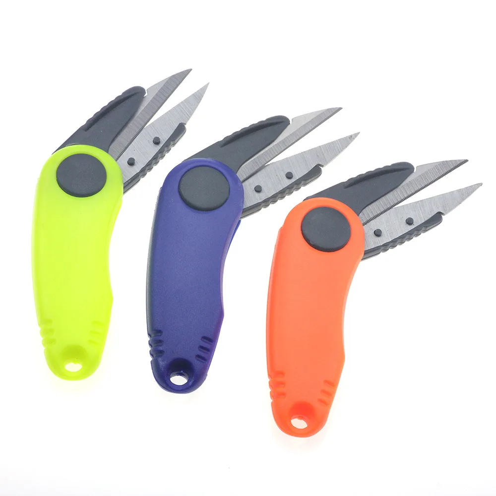 Colored Fishing Line Shears, Telescopic Lopsided Mouth Fishing Scissors, Portable Folding Scissors, Outdoor Knife