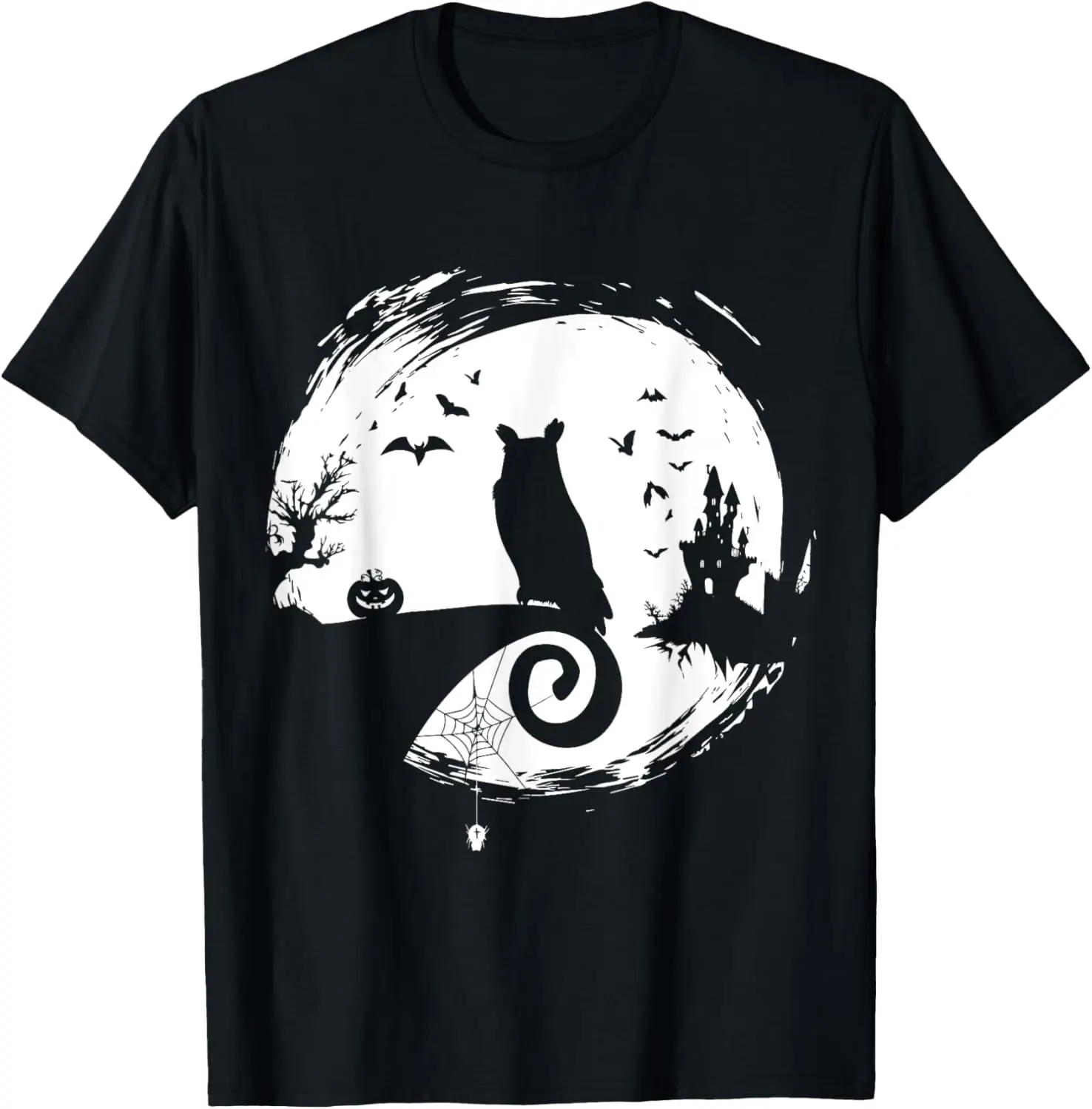 

Owl Halloween Costume Moon Silhouette Creepy Horror T-Shirt