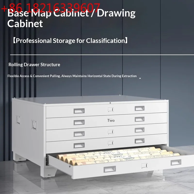 YAO custom.Steel Filing Cabinet Office Use Mobile with Drawer and Lock Engineering Data & Drawing Storage