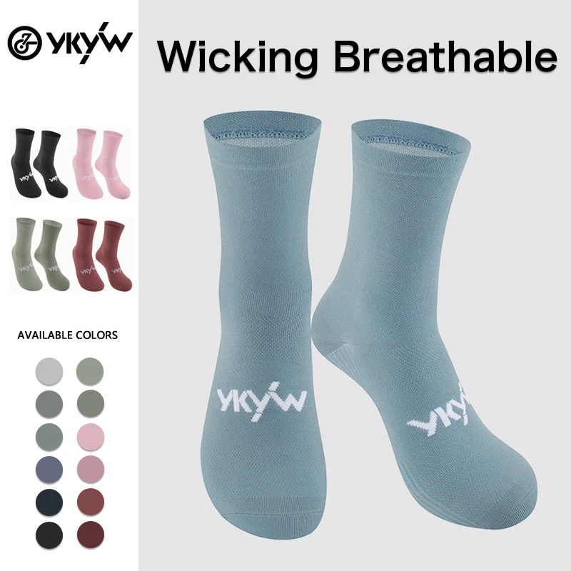 YKYWBIKE Cycling Socks Breathable Quick Dry Bike Socks Moisture Wicking Sports Socks Lightweight Bicycle Running Hiking Socks